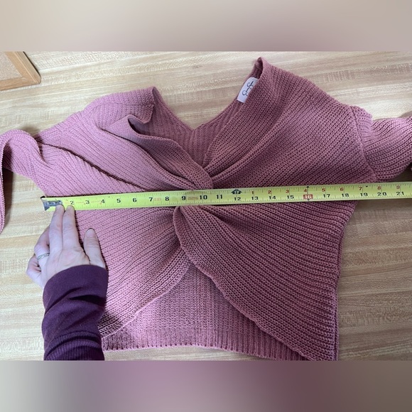 Jessica Simpson mauve pink cropped top sweater women’s size XS boho - Picture 5 of 16